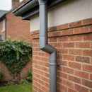 76mm Diameter Flush Joint Aluminium Downpipe Bends — RAL 7037 / 92.5 Deg (in use)