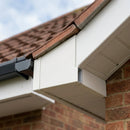 L Return Aluminium Fascia Board Joint Cover — RAL 9010 (in use)