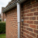 Aluminium Flush Joint Downpipe Sample — RAL 9006 / 63mmØ (in use)