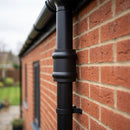 76mm Traditional Aluminium Downpipe Socket Non-Eared Spare — Textured Black (in use)