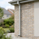Flush Joint Aluminium Downpipe 72×72mm × 3m — RAL 7035 (in use)