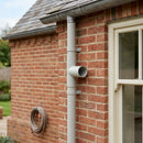 76mm Diameter Flush Joint Downpipe Branches — RAL 7035 / 92.5 Degrees (in use)