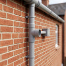 76mm Diameter Flush Joint Downpipe Branches — RAL 7036 / 112.5 Degrees (in use)