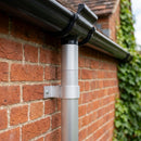 Aluminium Downpipe Clip 63mm Diameter - Flush Joint — RAL 9006 (in use)
