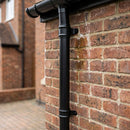 Traditional Aluminium Downpipe 76mm Diameter × 3m Eared Socket — RAL 9005 (in use)