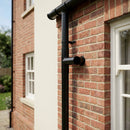 76mm Diameter Flush Joint Downpipe Branches — RAL 9005 / 92.5 Degrees (in use)
