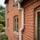 76mm Diameter Traditional Aluminium Downpipe Bends 92.5° & 112.5° — RAL 9010 / 92.5 Degrees (in use)