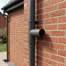 76mm Diameter Flush Joint Downpipe Branches — RAL 7022 / 92.5 Degrees (in use)