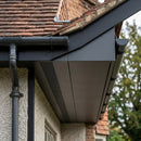 Aluminium Soffit Boards – Plain or Vented with Exterior Coating — RAL 7021 / 180mm Wide | Vented (in use)