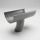 Half Round Aluminium Gutter Outlet 63mm Dia. 125mm — RAL 7037