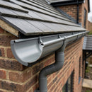 Deepflow Aluminium Gutter Length 130mm × 3m — RAL 7037 (in use)