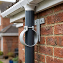 Adjustable Aluminium Pipe Clip 63mm Diameter — RAL 7035 (in use)