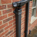 Traditional Aluminium Downpipe Sample — RAL 7022 / 72x72mm (in use)