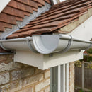 Half Round Aluminium Gutter Stop End - 125mm — RAL 7035 (in use)