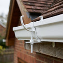130mm Rise and Fall Gutter Bracket for Deepflow Aluminium System — RAL 9016 (in use)