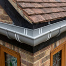 Half Round Aluminium Gutter Angle 135° - 125mm — RAL 7037 (in use)