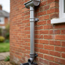 Traditional Aluminium Downpipe Sample — RAL 9006 / 63mmØ (in use)
