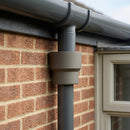 76mm Ø Outlet to Downpipe Length Connector — RAL 7022 (in use)