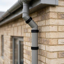 76mm Diameter Flush Joint Adjustable Swanneck Downpipe — RAL 7036 (in use)