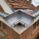 Half Round Aluminium Gutter Angle 90° - 125mm — RAL 7036 (in use)