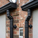 76mm Diameter Traditional Aluminium Downpipe Bends 92.5° & 112.5° — Textured Black / 112.5 Degrees (in use)