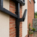 72x72mm Flush Joint Downpipe Branches — 92.5° & 112.5° — RAL 9005 / 92.5 Degrees (in use)