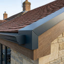 Aluminium Coping Stop End – Secret Fix 75mm — RAL 7016 (in use)
