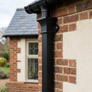Traditional Aluminium Downpipe Sample — RAL 9005 / 72x72mm (in use)