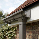 Moulded Ogee Gutter Outlet 72×72mm – 125×100mm Connection — RAL 7022 (in use)