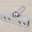 Close-up of an aluminium roof anchor point with swivel eye