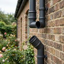 76mm Diameter Traditional Aluminium Downpipe Bends 92.5° & 112.5° — RAL 7037 / 92.5 Degrees (in use)