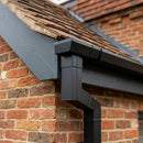 72x72mm Aluminium Gutter Outlet Spigot Extender — RAL 9005 (in use)