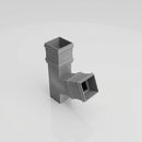 72x72mm Traditional Square Aluminium Downpipe Branches — RAL 7037 / 112.5 Degrees