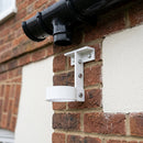 Adjustable Aluminium Pipe Clip 76mm Diameter — RAL 9016 (in use)