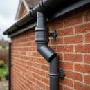 Traditional Aluminium Downpipe Bends 63mm Dia 92.5° 112.5° — RAL 7016 / 112.5 Degrees (in use)
