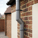 76mm Diameter Flush Joint Aluminium Downpipe Bends — RAL 7036 / 112.5 Deg (in use)