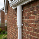 Aluminium Flush Joint Downpipe Sample — RAL 9016 / 76mmØ (in use)