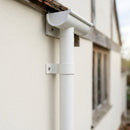 Aluminium Downpipe Clip 76mm Diameter — RAL 9010 (in use)