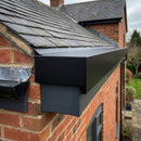 Aluminium Coping Stop End – Secret Fix 75mm — RAL 9005 (in use)