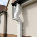 72x72mm Aluminium Adjustable Swanneck Offset — RAL 9016 (in use)