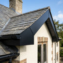L Return Aluminium Fascia Board Gable Box Ends — RAL 9005 (in use)