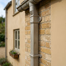 Traditional Aluminium Downpipe Sample — RAL 7036 / 72x72mm (in use)