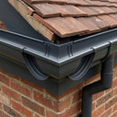 90° Aluminium Gutter Angle 130mm - Marine Grade — RAL 7021 (in use)