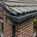 90° Aluminium Gutter Angle 130mm - Marine Grade — RAL 7016 (in use)