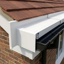 Aluminium Coping Stop End Upstand – Secret Fix — RAL 9010 (in use)