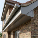 Aluminium Soffit Boards – Plain or Vented with Exterior Coating — RAL 7036 / 740mm Wide | Vented (in use)