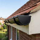 Half Round Aluminium Gutter Stop End - 125mm — RAL 9005 (in use)
