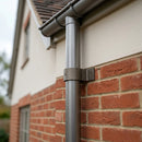 76mm Aluminium Downpipe Clip – Flush Joint — RAL 7022 (in use)