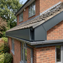 V Return Aluminium Fascia Board Gable Box Ends — RAL 7016 (in use)