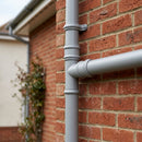 Traditional Aluminium Downpipe Branch 76mm Diameter — RAL 7035 / 112.5 Degrees (in use)